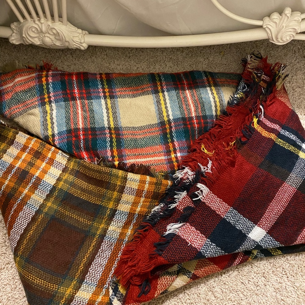Plaid Blanket Scarf Bundle